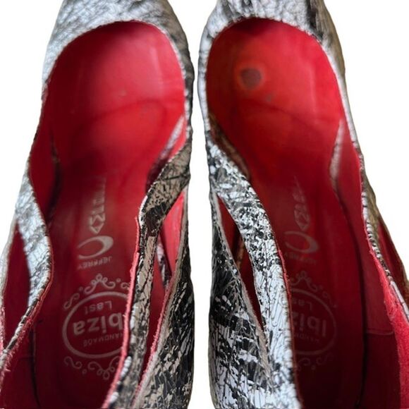 Jeffrey Campbell Theodora Handmade Ibiza Last Pointed Toe Pumps White Black Gold - Picture 10 of 14